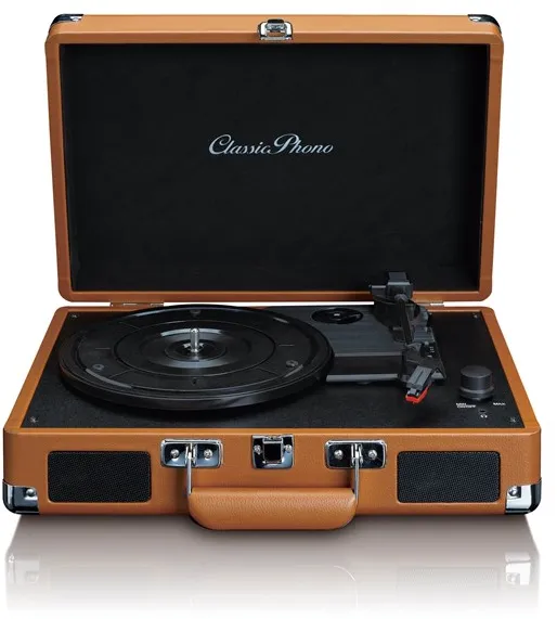 Lenco PHONO TT-10BN - Matkalaukkulevysoitin kaiuttimilla - Ruskea - Levysoitin Ruskea